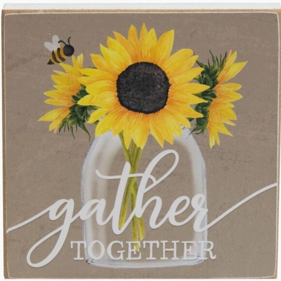 Honey Bee Wooden Block Sitter Set Farmhouse Buzz Bumble Spring Decor Cottagecore - Picture 3 of 4